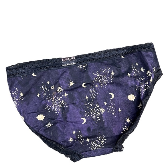 Auden | Navy Celestial Women’s Cotton Bikini with Lace Trim Underwear - Picture 4 of 7